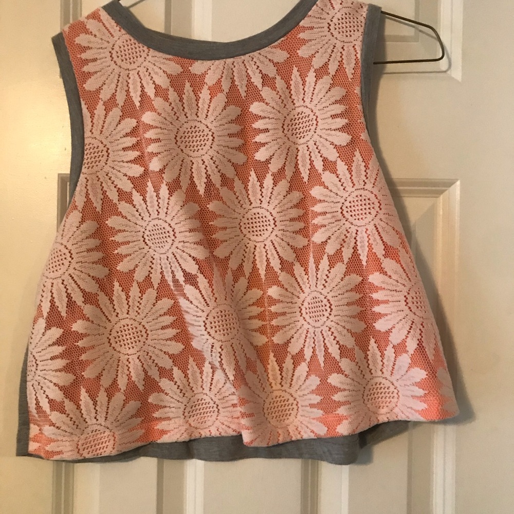 Orange, flowery crop top
